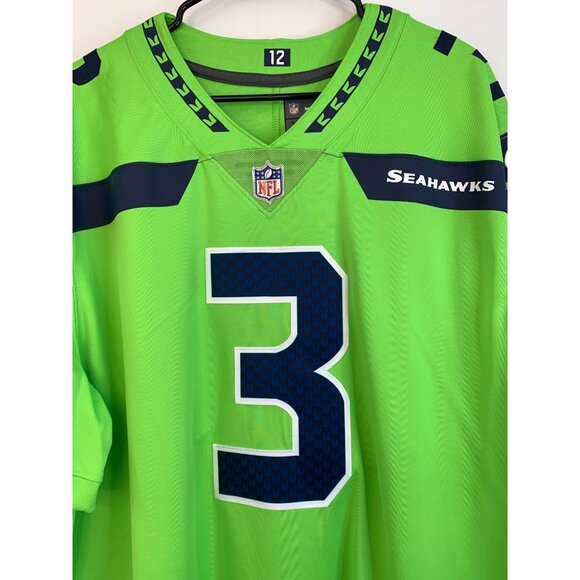 NFL Nike Mens Seahawks Jersey Shirt 2XL Mens On Field Green EUC #3 Wilson 6855 - Picture 2 of 10
